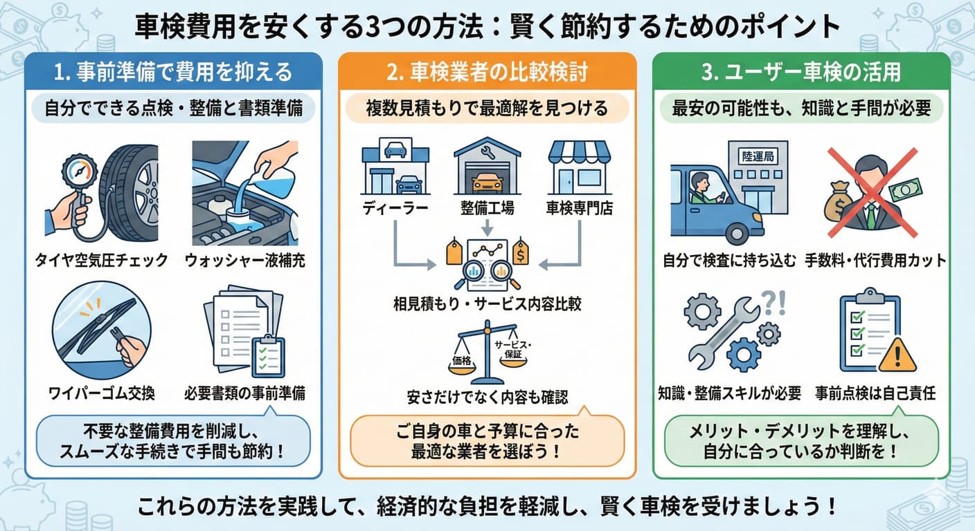 車検費用を安くする方法