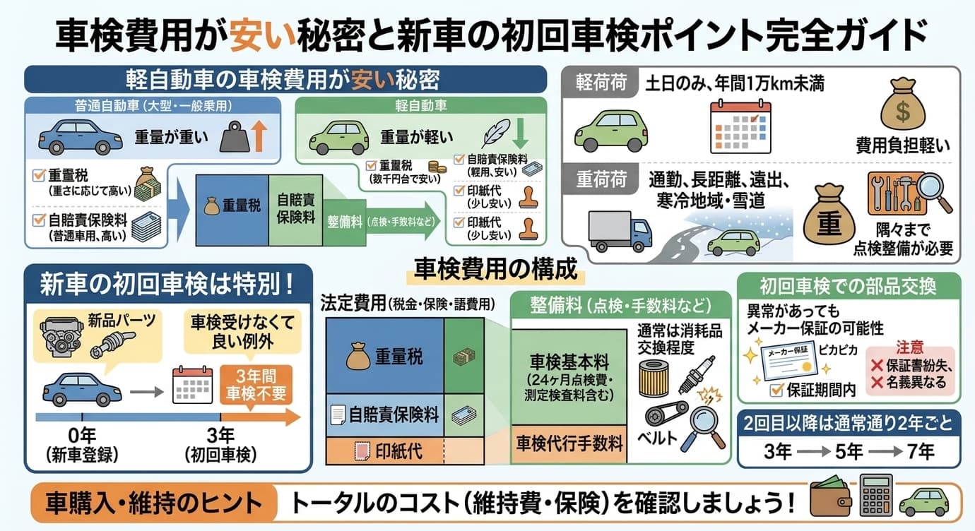 新車の初回車検は通常3年後