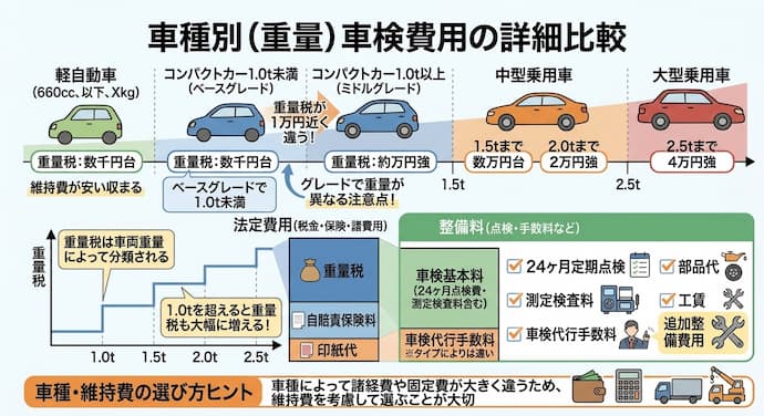 料金は車種によって大きく違ってくる