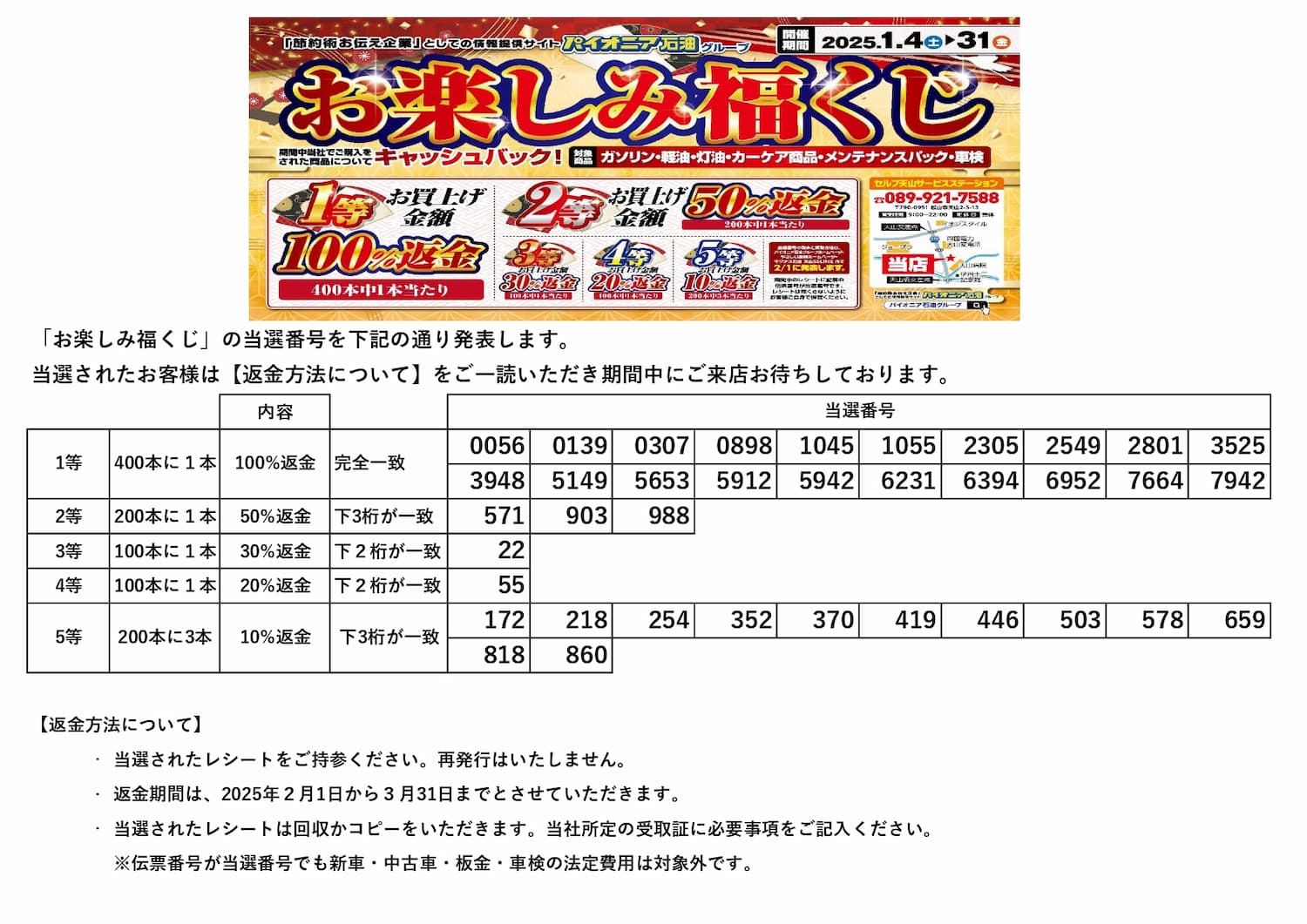 2025年お楽しみ福くじ